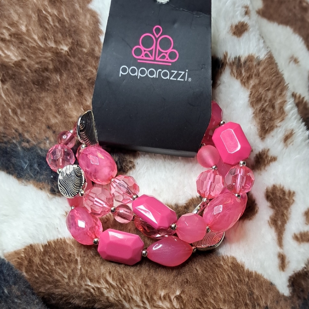 Paparazzi Pink Beaded Bracelet